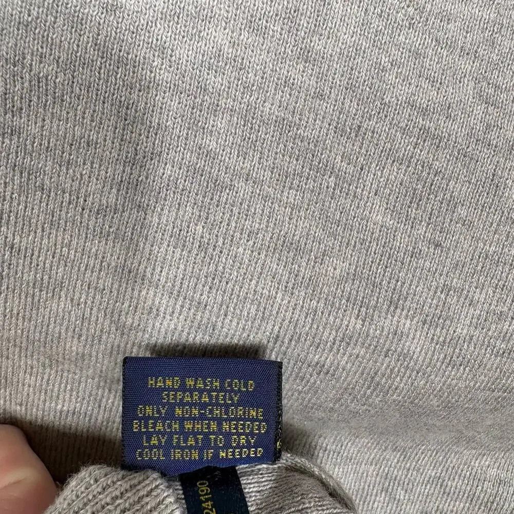 Polo Ralph Laure Mens XL Gray Pima Cotton Sweater Vest V-Neck Classic Preppy